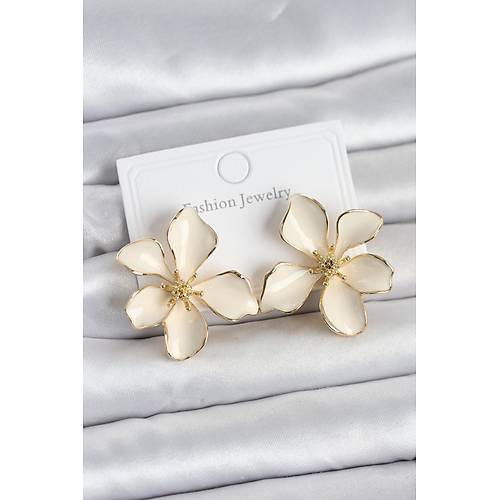 Krem Mineli �i�ek Model Pirin� Kad�n K�pe