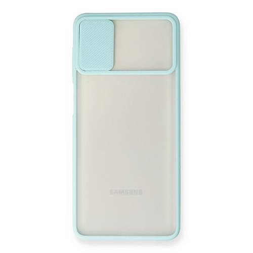 Galaxy M51 K�l�f Palm Buzlu Kamera S�rg�l� Silikon - Turkuaz