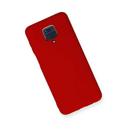 Redmi Note 9 Pro K�l�f Nano i�i Kadife Silikon - K�rm�z�