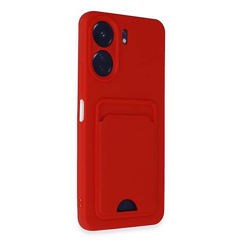 Redmi 13C K�l�f Kelvin Kartvizitli Silikon - K�rm�z�