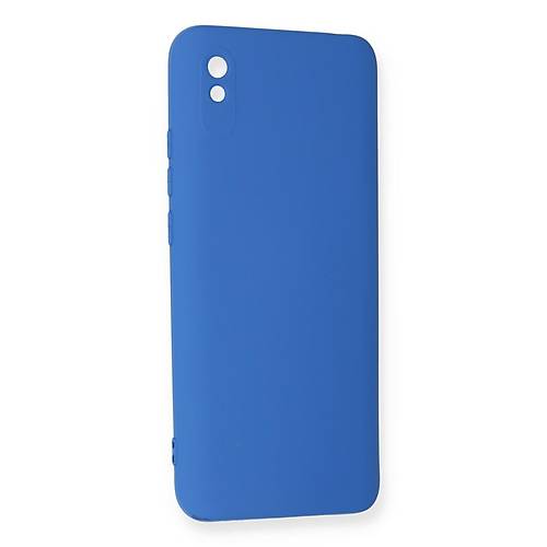 Redmi 9A K�l�f Nano i�i Kadife Silikon - Mavi