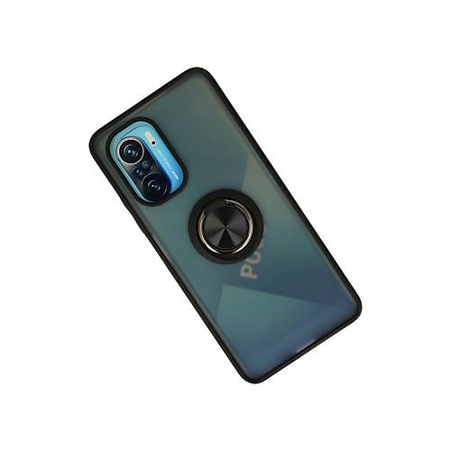 Redmi K40 K�l�f Montreal Y�z�kl� Silikon Kapak - Siyah