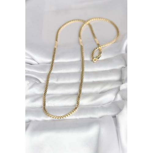 CM 14K Gold Renk Yass� Ezme Zincir Model 60 cm Kad�n Kolye