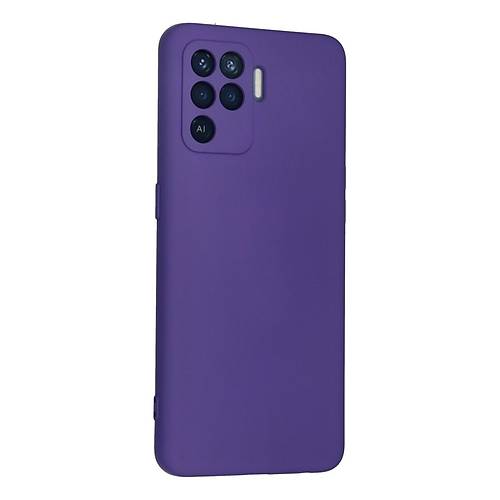 Reno 5 Lite K�l�f Nano i�i Kadife Silikon - Mor