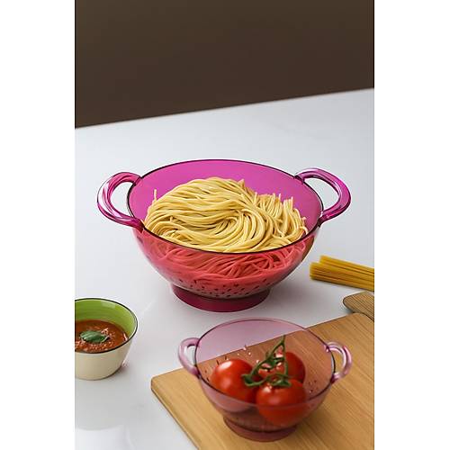 Akrilik Pembe Makarna S�zge�i & Sebze Meyve S�zge�i