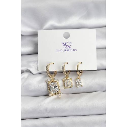 Gold Renk Zirkon Ta�l� Kad�n K�pe