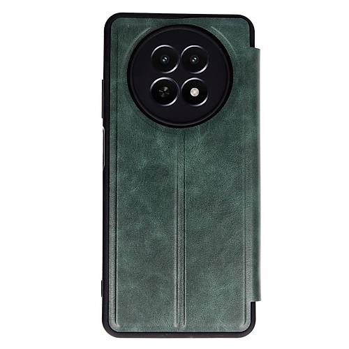 Realme 12 5G K�l�f Flip Cover - Koyu Ye�il