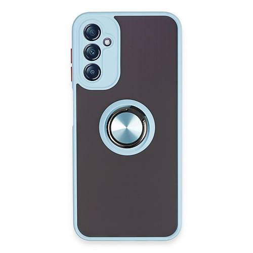 Galaxy A14 4G K�l�f Montreal Y�z�kl� Silikon Kapak - Buz Mavi