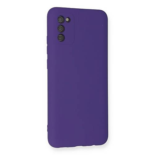 Galaxy A03S K�l�f Nano i�i Kadife Silikon - Mor