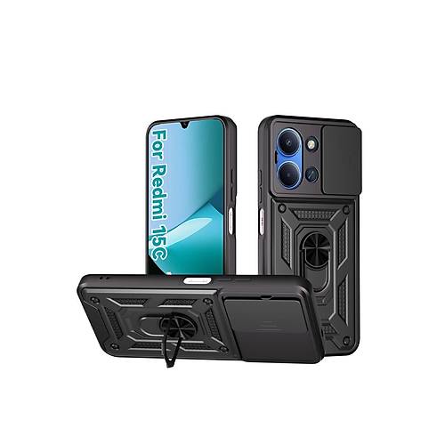 Redmi 15C 4G Pars Lens Y�z�kl� Silikon - Siyah