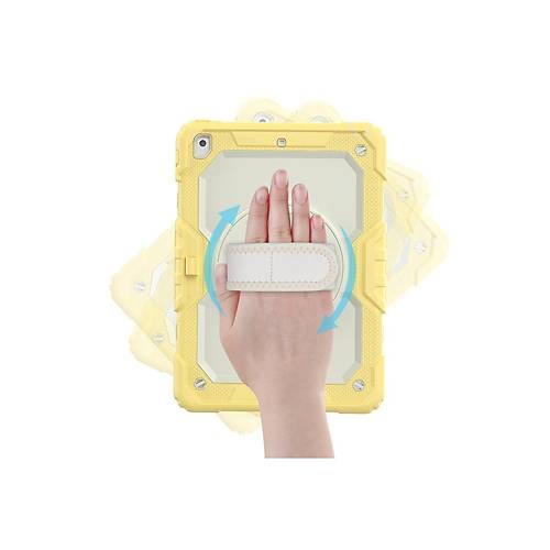 iPad 10.2 (7.nesil) K�l�f Strap New Tablet Kapak - Sar�