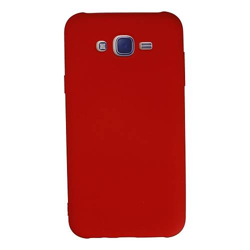 Galaxy J7 K�l�f Nano i�i Kadife Silikon - K�rm�z�