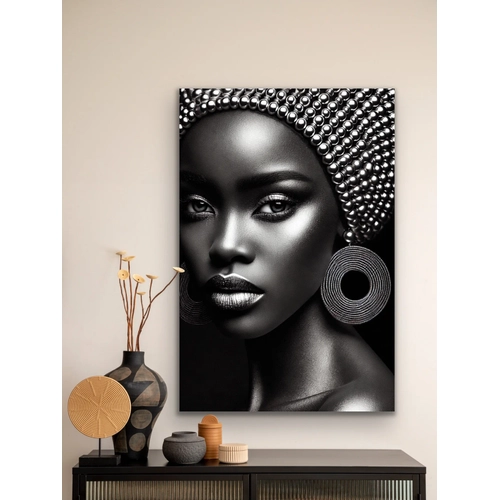 Afrikal� Siyahi Kad�n Kanvas Tablo 70x100