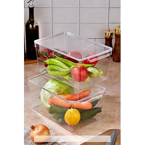 2 Li Kapakl� Buzdolab� Organizeri & Buzdolab� D�zenleyici 6 lt