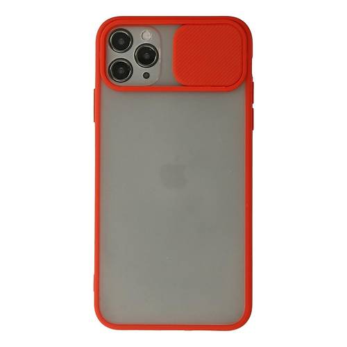 iPhone 11 Pro K�l�f Palm Buzlu Kamera S�rg�l� Silikon - K�rm�z�