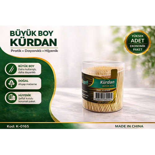 K�rdan B�y�k Boy Ah�ap K�rdan Hijyenik Paket Tek Kullan�ml�k Dayan�kl� K�rdan Seti 1 Adet