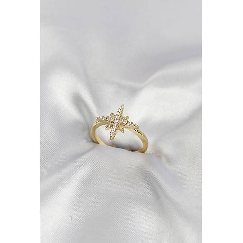 Pirin� Gold Renk Kutup Y�ld�z� Model Zirkon Ta�l� Kad�n Y�z�k