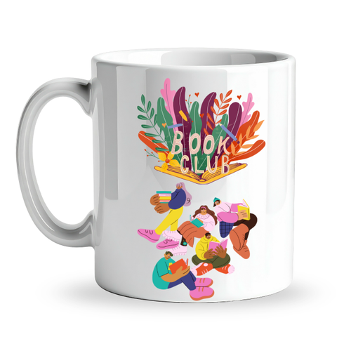 Book Club Tasar�m Kupa Model 232 Kitap Severlere �zel Bask�l� Seramik Kahve Kupas�