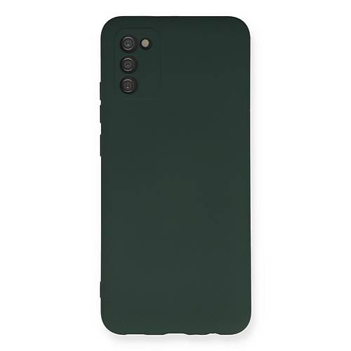 Galaxy A03S K�l�f Nano i�i Kadife Silikon - Koyu Ye�il