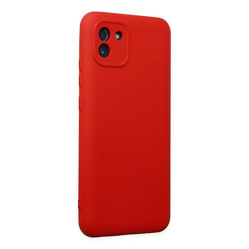 Galaxy A03 K�l�f Nano i�i Kadife Silikon - K�rm�z�