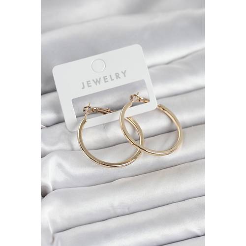 Gold Renk Pirin� K��eli Kenar Halka 32 mm Kad�n K�pe