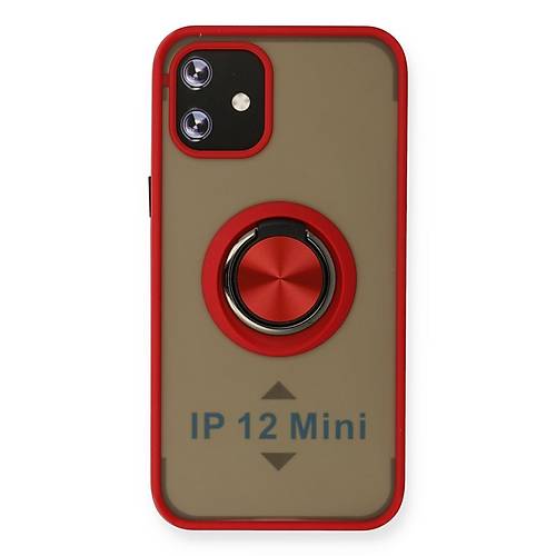 iPhone 12 K�l�f Montreal Y�z�kl� Silikon Kapak - K�rm�z�