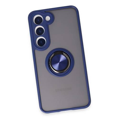 Galaxy S23 K�l�f Montreal Y�z�kl� Silikon Kapak - Lacivert