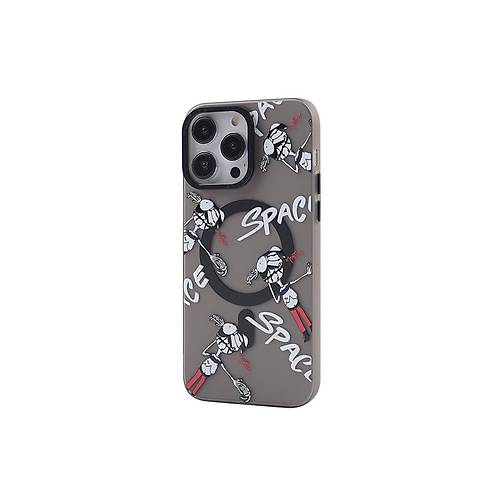 iPhone 12 Pro Max K�l�f Apollo Magneticsafe Desenli Kapak - Apollo Siyah - 3