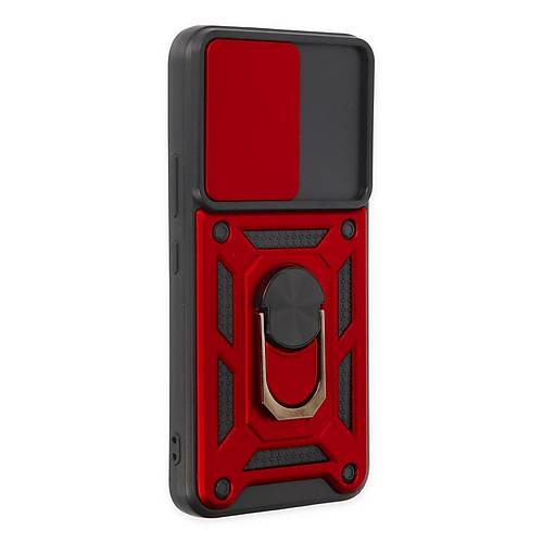 Galaxy S22 K�l�f Pars Lens Y�z�kl� Silikon - K�rm�z�