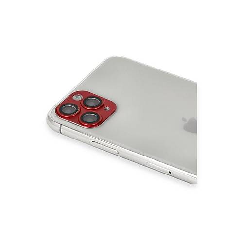 iPhone 11 Pro Max Pers Al�minyum Kamera Lens - K�rm�z�