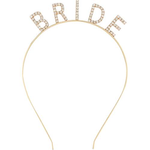 Alt�n Gold Renk Bekarl��a Veda Kristal Ta� Bride Tac� �thal 16x10 cm
