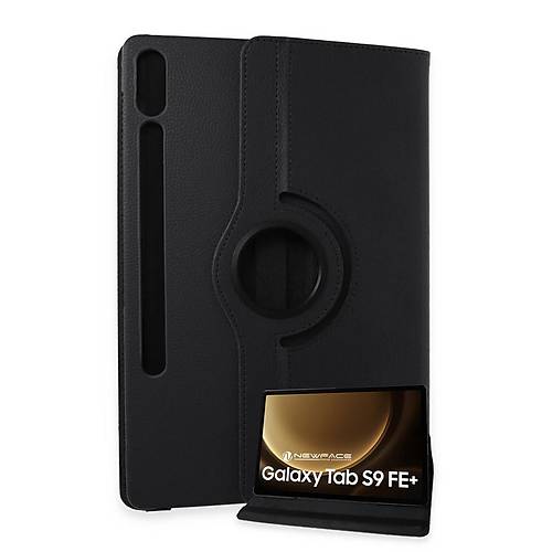 Galaxy X610 Tab S9 FE Plus 12.4 K�l�f 360 Tablet Deri K�l�f - Siyah