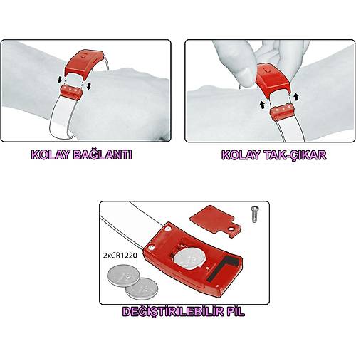 Festival & Parti LED Bileklik Bask� Yap�labilir 3 Farkl� Mod I��kl� 1 Adet