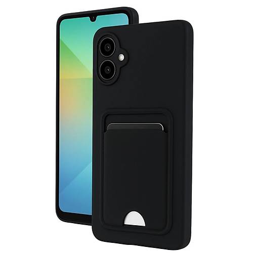 Galaxy A06 K�l�f Kelvin Kartvizitli Silikon - Siyah