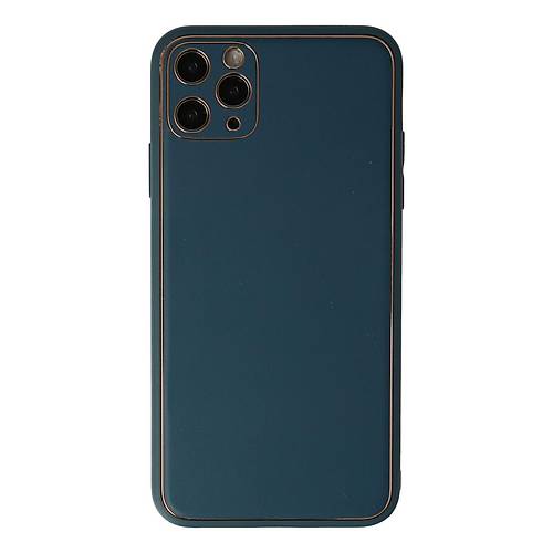 iPhone 11 Pro Max K�l�f Coco Deri Silikon Kapak - Mavi