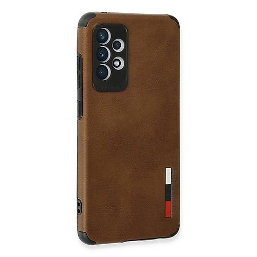 Galaxy A72 K�l�f Loop Deri Silikon - Kahverengi
