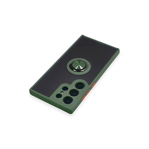 Galaxy S23 Ultra K�l�f Montreal Y�z�kl� Silikon Kapak - Ye�il