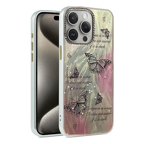 iPhone 15 Pro K�l�f Blade Aynal� Desenli Kapak - Desen 6