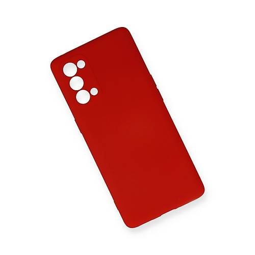 Reno 5 Pro K�l�f Nano i�i Kadife Silikon - K�rm�z�