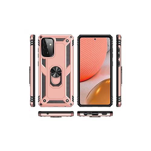 Galaxy A72 K�l�f Sofya Y�z�kl� Silikon Kapak - Rose