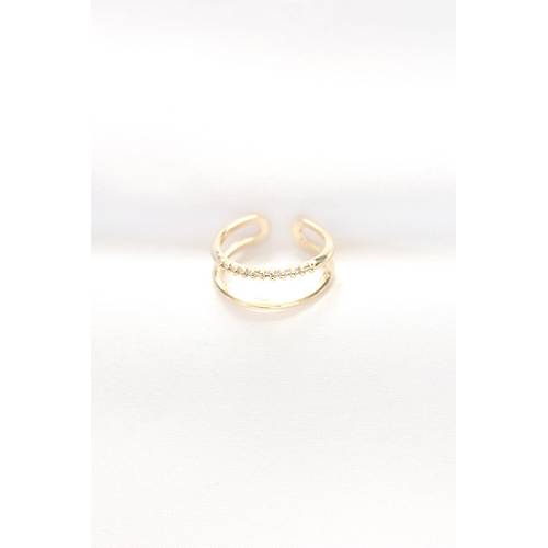 2li G�r�n�ml� Su Yolu Tasar�ml� Gold Renk Ayarlanabilir Y�z�k