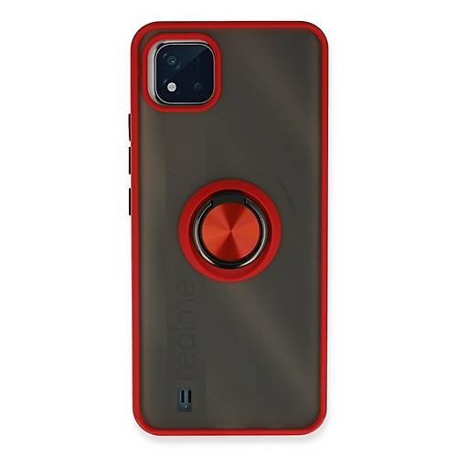 Realme C11 2021 K�l�f Montreal Y�z�kl� Silikon Kapak - K�rm�z�