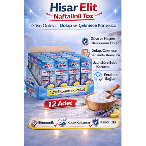 Hisar Elit Naftalinli Toz G�ve �nleyici Dolap ve �ekmece Koruyucu 12 Adet