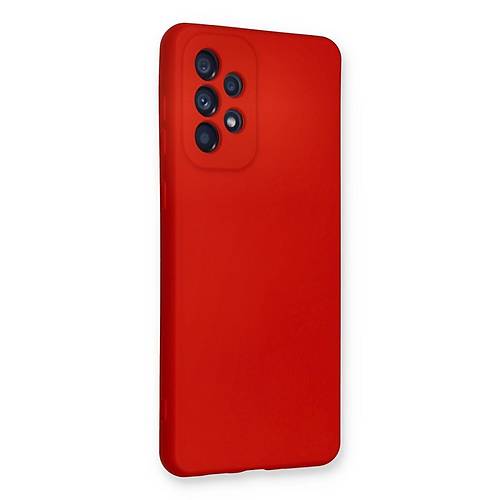 Galaxy A53 5G K�l�f Nano i�i Kadife Silikon - K�rm�z�