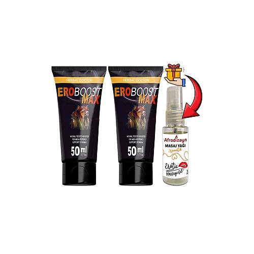 EroBoostMax 2 Tane Erkeklerin Gecesine �zel 50 ml Boost Krem + Afrodizayn Masaj Ya��