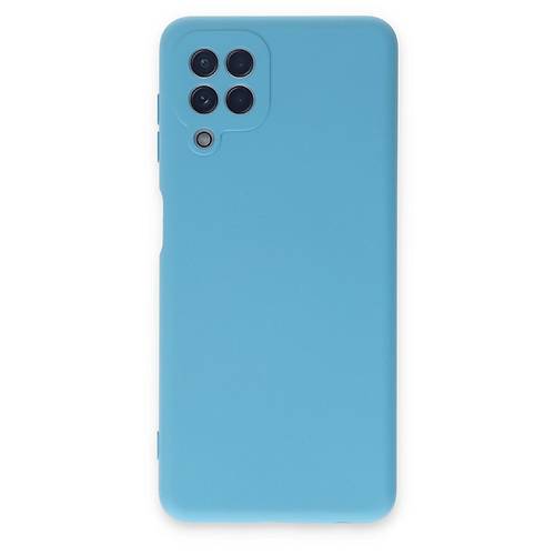 Galaxy A22 K�l�f Nano i�i Kadife Silikon - Mavi