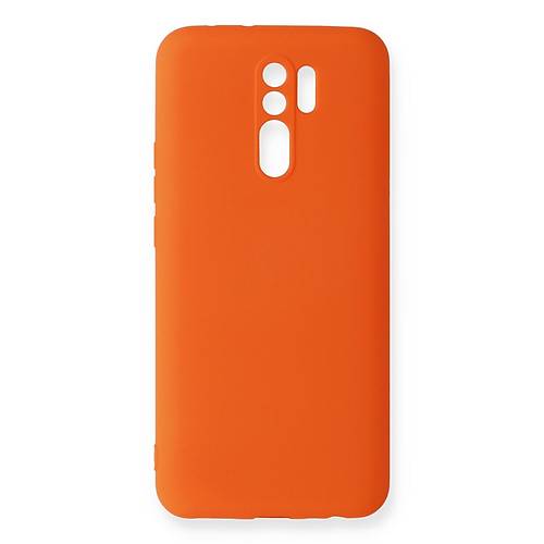 Redmi 9 K�l�f Nano i�i Kadife Silikon - Turuncu