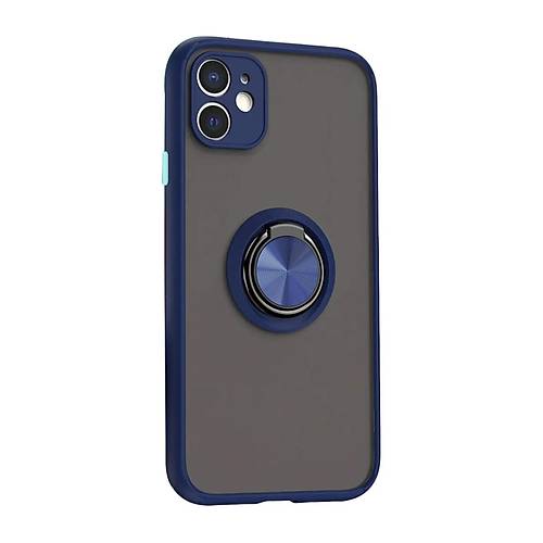 iPhone 11 K�l�f Montreal Y�z�kl� Silikon Kapak - Lacivert