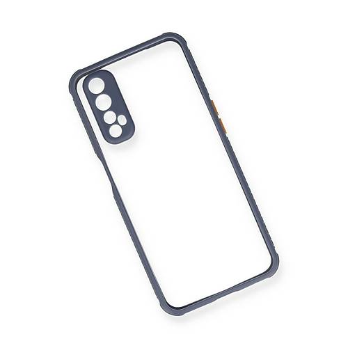 Realme 7 K�l�f Miami �effaf Silikon - Gri