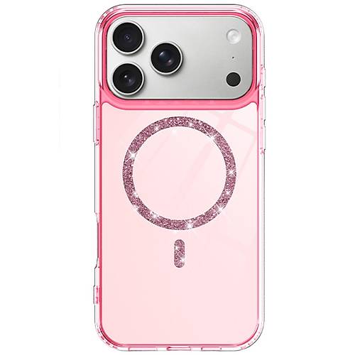 iPhone 17 Pro Max Live Diamond Magsafe Kapak - Pembe